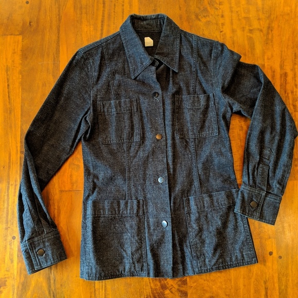 J.Crew Black Denim Coat, Size 6